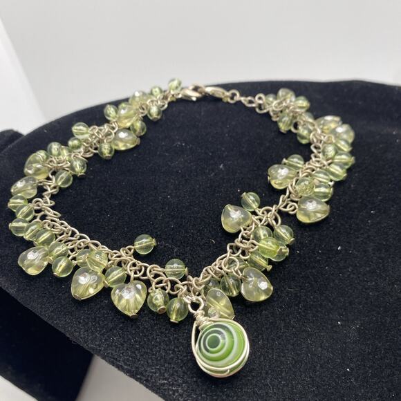 Unbranded Jewelry - Womens Vintage Green Gem Pendant Bracelet Fashion